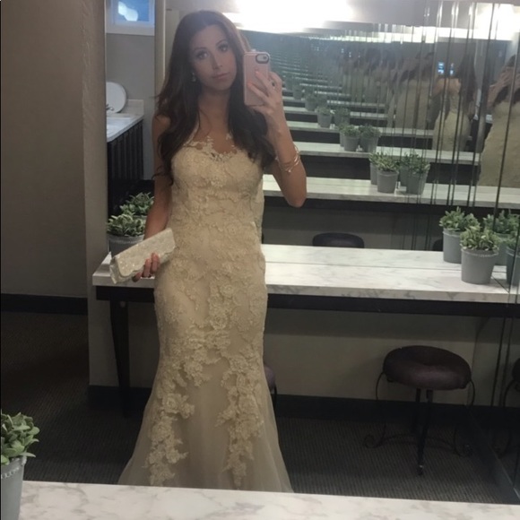 Pronovias it’s my party lace gown wedding dress beige - Picture 6 of 8